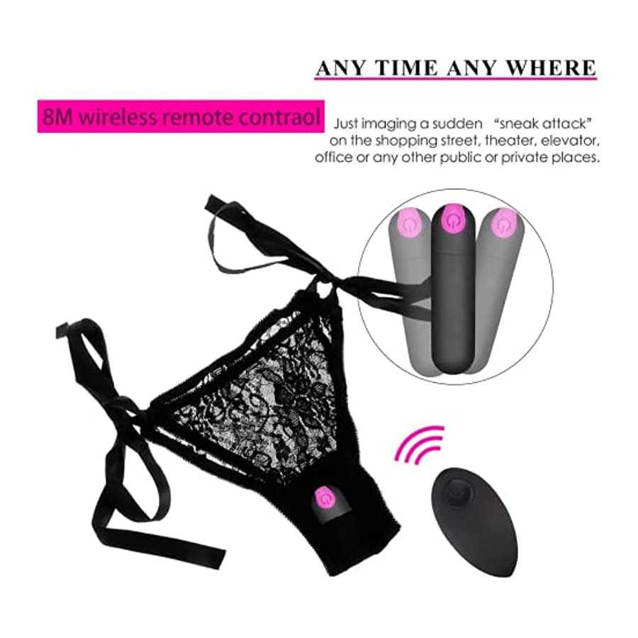Remote Control Bullet Vibrator Panties, Wearable Vibrating Panty Clit Clitorals Stimulator Sucking Adult Sex Toys for Women Coup