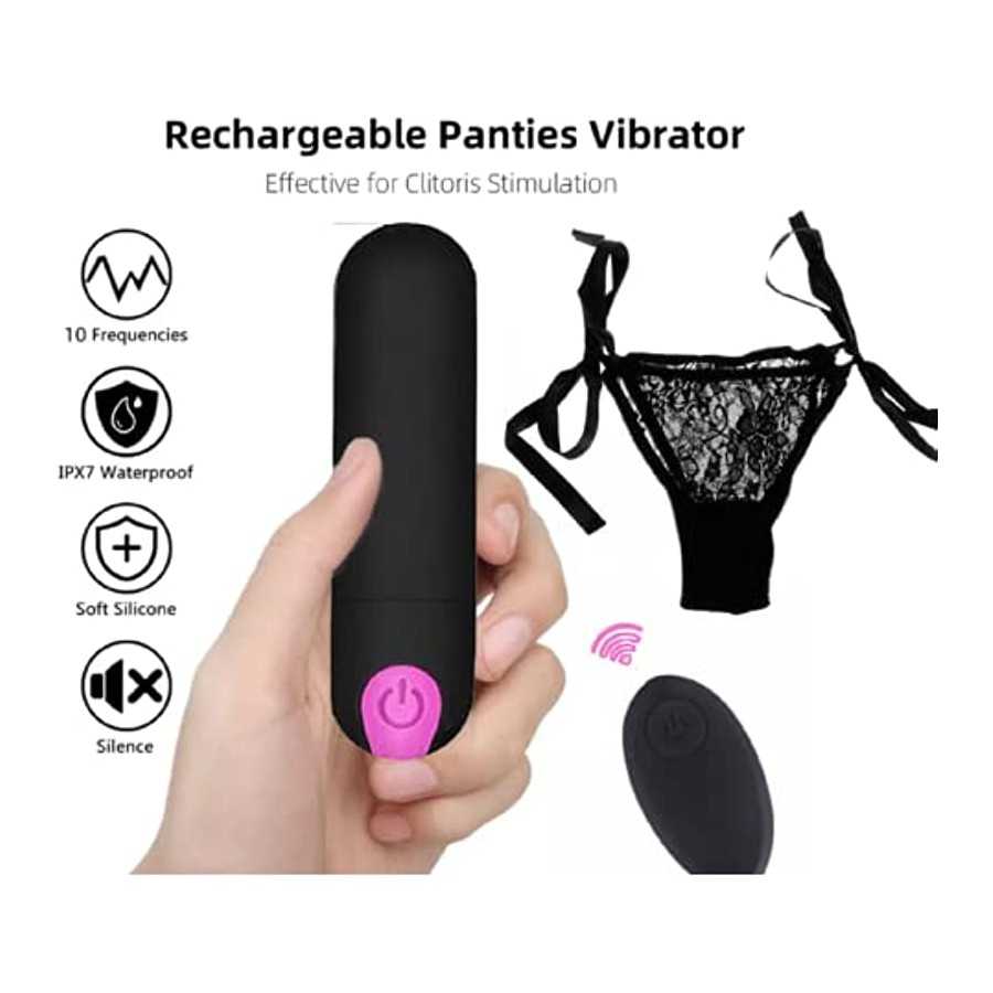 Remote Control Bullet Vibrator Panties, Wearable Vibrating Panty Clit Clitorals Stimulator Sucking Adult Sex Toys for Women Coup