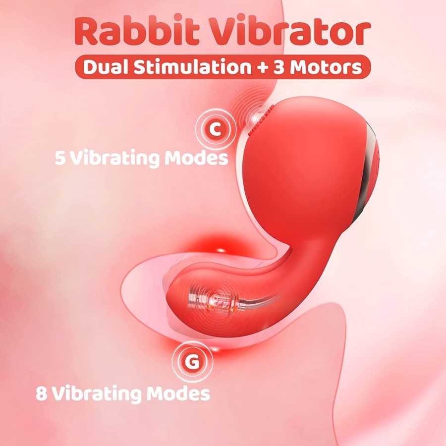 Sex Toys Rabbit Vibrator Clitoral and G Spot Sex Toys for Clit G Spot Stimulation, SUNFOME Adult Sex Toys with 5 Mode on C Spot 