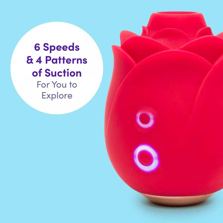 Lovehoney Rose Clitoral Sucking Toy - Clit Stimulator with 6 Suction Speeds - Waterproof Sucker Vibrator - Rechargeable Vibratin