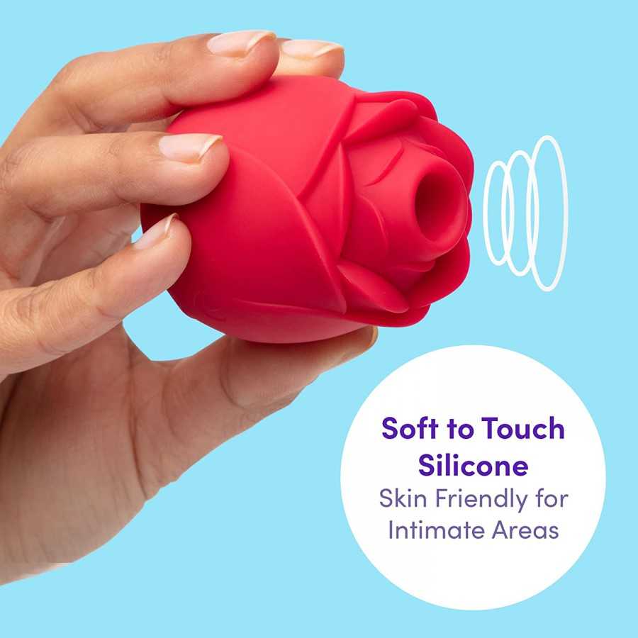 Lovehoney Rose Clitoral Sucking Toy - Clit Stimulator with 6 Suction Speeds - Waterproof Sucker Vibrator - Rechargeable Vibratin