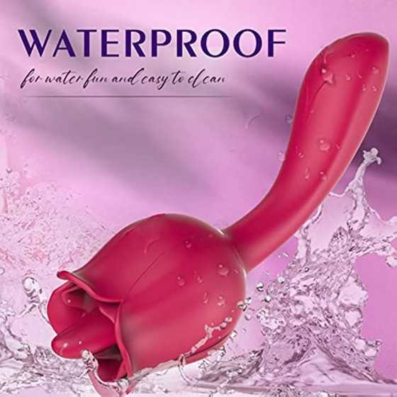 Rose Toy Vibrator for Women, Clitoral Tongue Licking Toy Mini Small Vibrators with 7 Modes & 9 Powerful Vibration, Nipples Clito