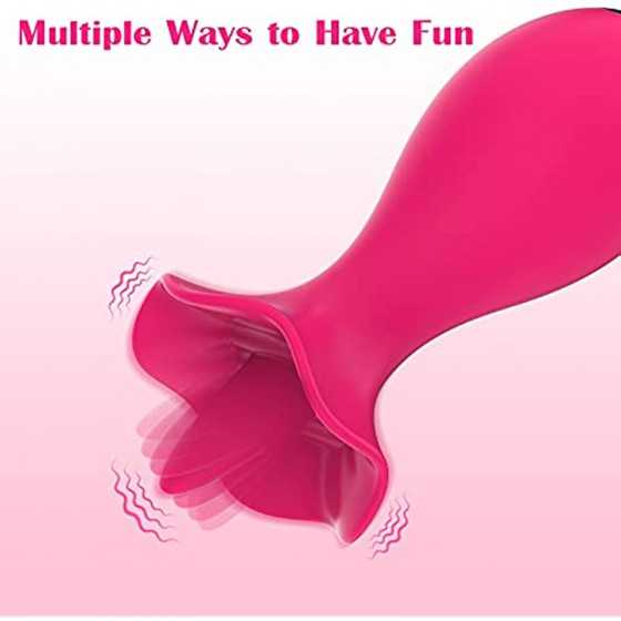 Clitoral Licking Vibrator with 10 Vibration Modes, Adorime Rechargeable Rose Toy Flower Tongue Vibrator Nipple Clitoris Vaginal 