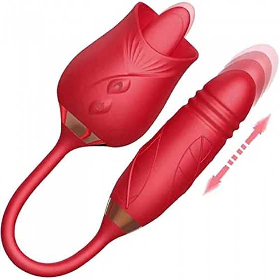 Rose Toy Vibrator with 10 Powerful Vibrations, Waterproof and Rechargeable Sex Toys for Women Sexual Pleasure