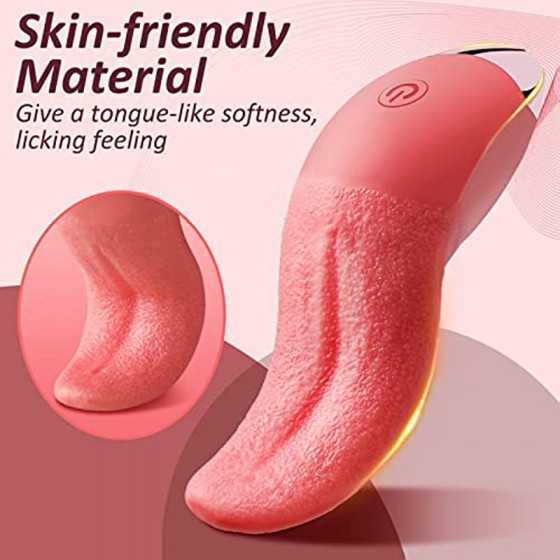 Clitoral Tongue Licking Vibrator,Realistic Vibrators with 10 Vibration Modes,Vaginal Nipples Clitoral Stimulator Rechargeable & 