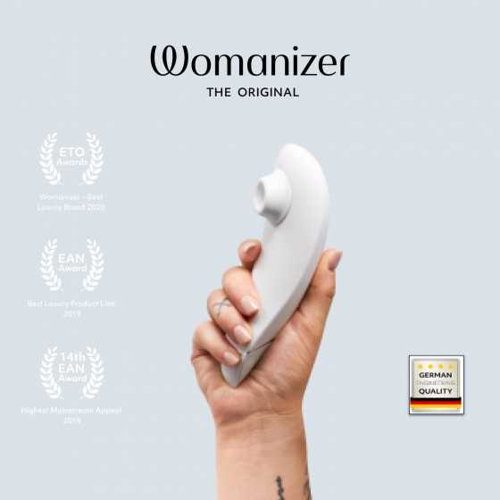 Womanizer Premium Clitoral Sucking Toy 12 Intensity Level Clitoris Suction Massager Clit Sucking Vibrator Sex Toy for Women, Whi