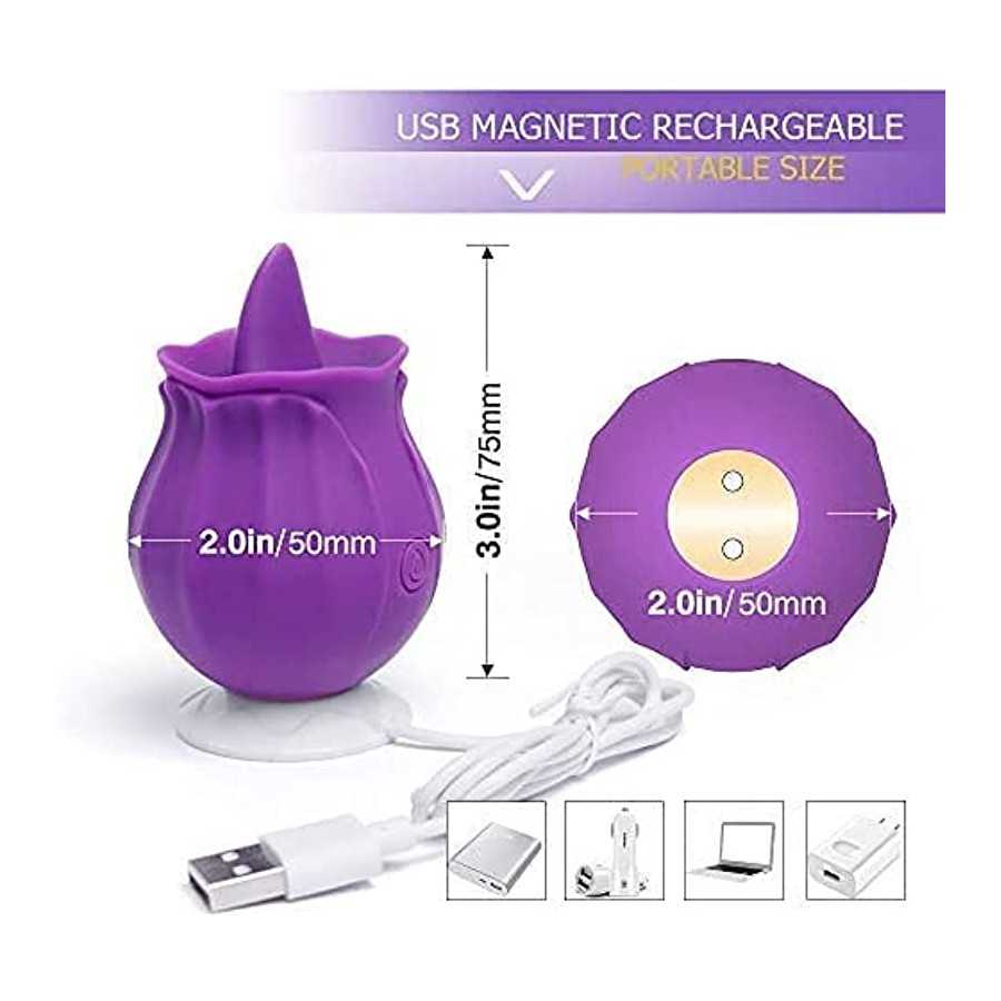 Feelingirl G spot Vibrator Clitoral Tongue Vibrator, Mini Vibrator for Clit Stimulator-Sex Toy for Women& Couples USB Magnetic R