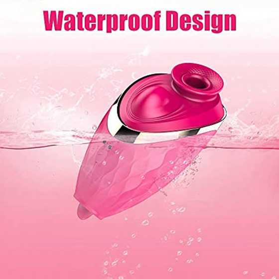 CESTRUEA Rose Vibrator, Clitorial Stimulator， 2 in 1 Licking & Vibrating Nipples Clitoral vibrator with 10 modes for Quick Orgas