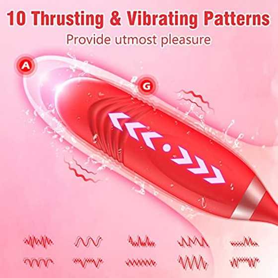 Rose Sex Stimulator For Women, FOBONO 3 in 1 Toys For Womens Sex Pleasure With 10 Tongue Licking, Thrusting & Vibrating Modes Vi