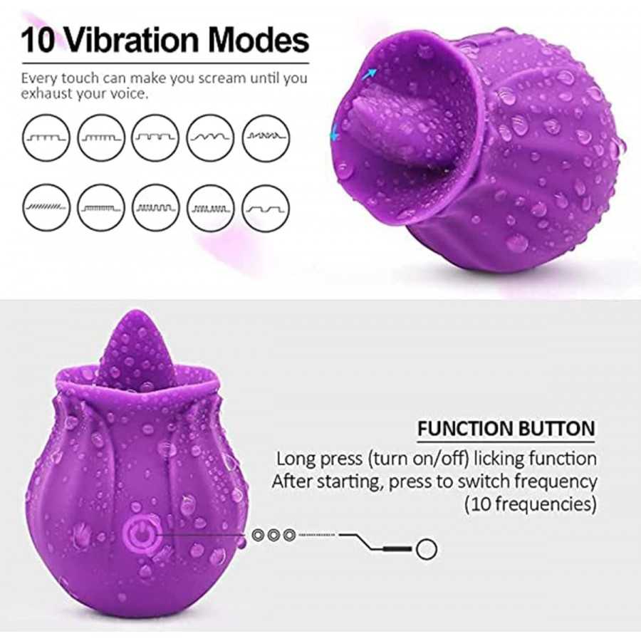 Rose Toy for Woman, Clitoral Nipple Stimulator-G spot Vibrator with 10 Tapping Modes, Vibrating Personal Massager Rose Vibrators