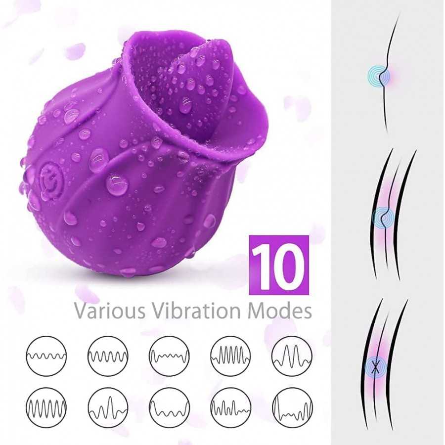 Rose Toy for Woman, Clitoral Nipple Stimulator-G spot Vibrator with 10 Tapping Modes, Vibrating Personal Massager Rose Vibrators