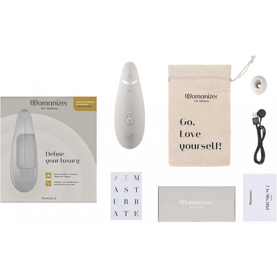 Womanizer Premium 2 Clitoral Vibrator Clit Sucking Massaging Sex Toy Massager for Women, Blueberry