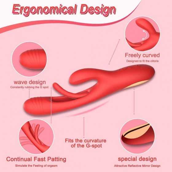 New 2023 Clitoral Vibrator Sex Toy for Women, 21 Modes Powerful Patting Dildo G-spot Vibrator with Clit Stimulator Clitoral Mass