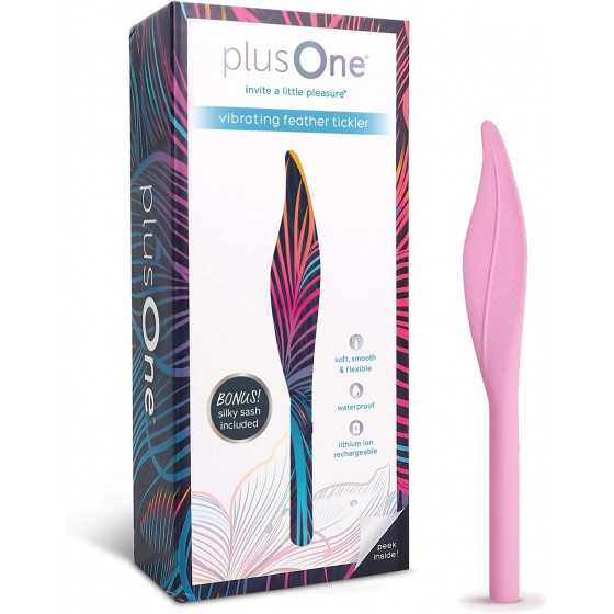 plusOne Vibrating Feather Tickler with Silky Sash Included, Lilac