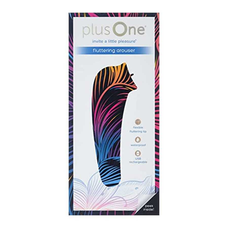 plusOne Fluttering Arouser, 10 Vibration Settings, Clitoral Stimulator Tongue Licking Vibrator, Nipple Licker for Women, Man, Co