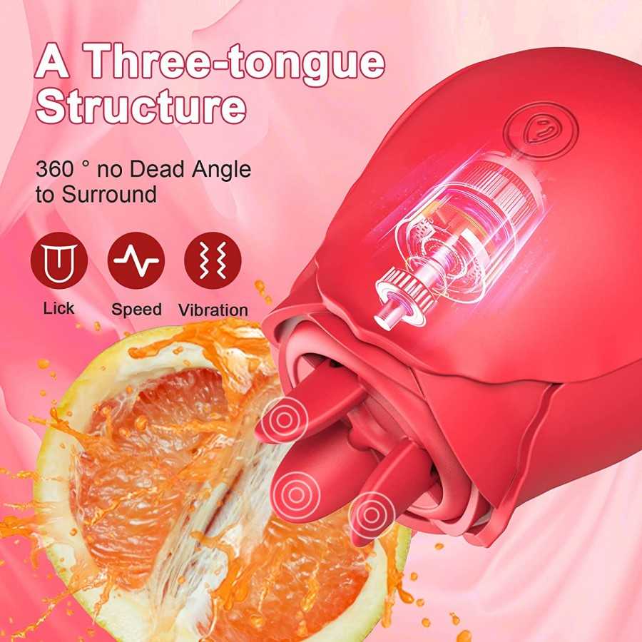 Rose Sucking Toy,Suction Toys for Women for Sex,Rosebud Vibrator Rose Vibrator and Adult Dildo Sex Toys with 9 Powerful Licking 