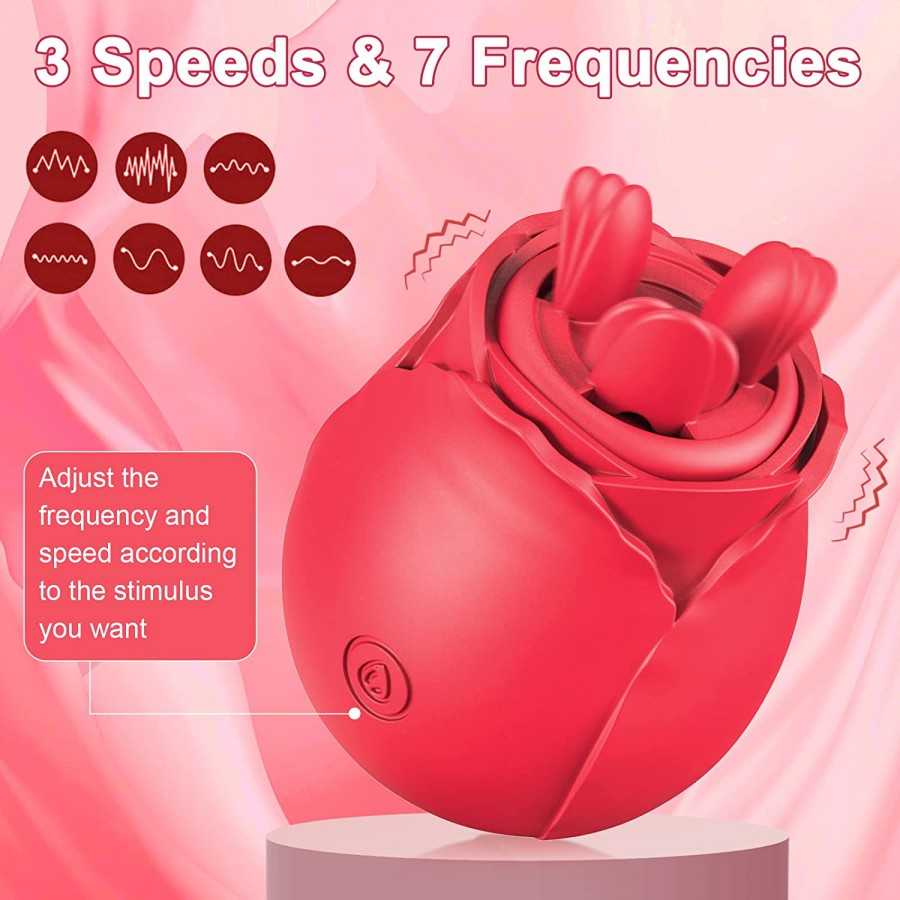 Rose Sucking Toy,Suction Toys for Women for Sex,Rosebud Vibrator Rose Vibrator and Adult Dildo Sex Toys with 9 Powerful Licking 