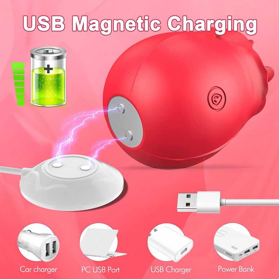 Rose Sucking Toy,Suction Toys for Women for Sex,Rosebud Vibrator Rose Vibrator and Adult Dildo Sex Toys with 9 Powerful Licking 