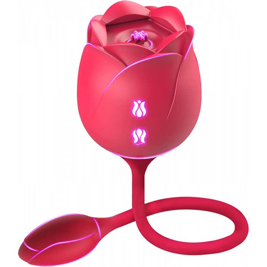 Rose Sucking Toy,Suction Toys for Women for Sex,Rosebud Vibrator Rose Vibrator and Adult Dildo Sex Toys with 9 Powerful Licking 