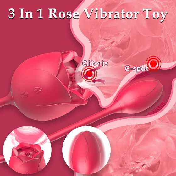 Rose Sucking Toy,Suction Toys for Women for Sex,Rosebud Vibrator Rose Vibrator and Adult Dildo Sex Toys with 9 Powerful Licking 