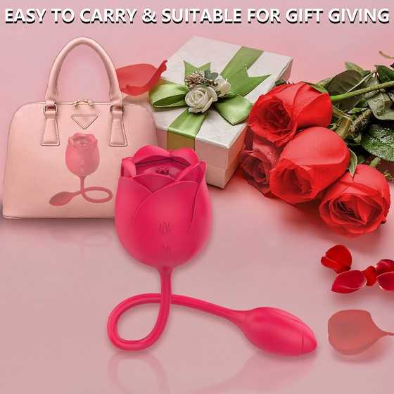 Rose Sucking Toy,Suction Toys for Women for Sex,Rosebud Vibrator Rose Vibrator and Adult Dildo Sex Toys with 9 Powerful Licking 