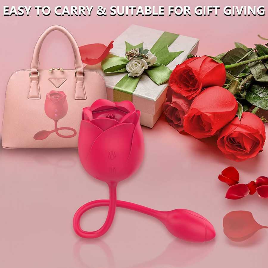 Rose Sucking Toy,Suction Toys for Women for Sex,Rosebud Vibrator Rose Vibrator and Adult Dildo Sex Toys with 9 Powerful Licking 