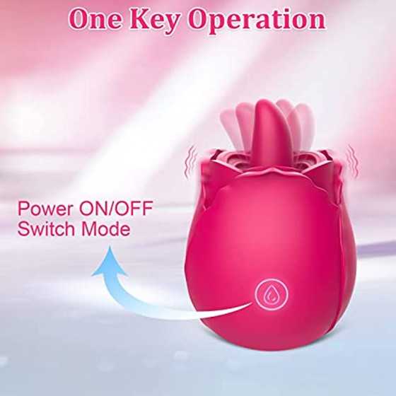 Brafzid Rose Sex Stimulator for Women, Clitoral Nipple Tongue Licking Vibrating Toy One-Button Control 9 Lick-Vibrating Stimulat