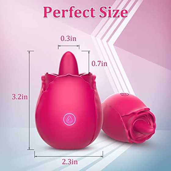 Brafzid Rose Sex Stimulator for Women, Clitoral Nipple Tongue Licking Vibrating Toy One-Button Control 9 Lick-Vibrating Stimulat