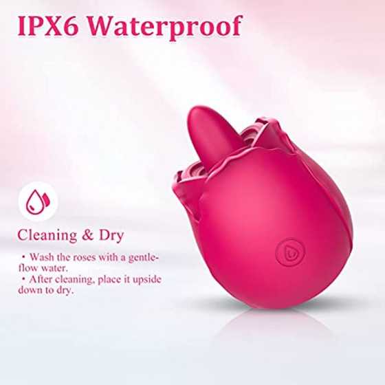 Brafzid Rose Sex Stimulator for Women, Clitoral Nipple Tongue Licking Vibrating Toy One-Button Control 9 Lick-Vibrating Stimulat