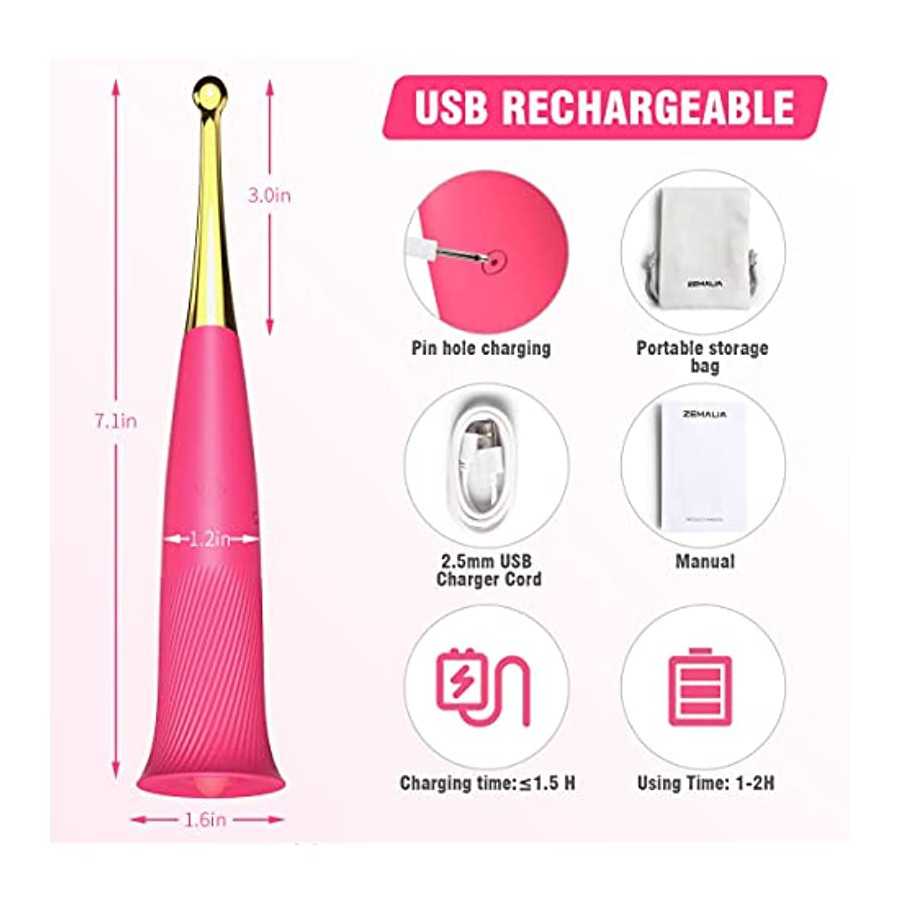 Clitoral Vibrator Sex Toy for Women - ZEMALIA 4 in 1 Dildo for Nipple Clit with 10 Licking + 5 Vibrations & 2 Attachments - Fema