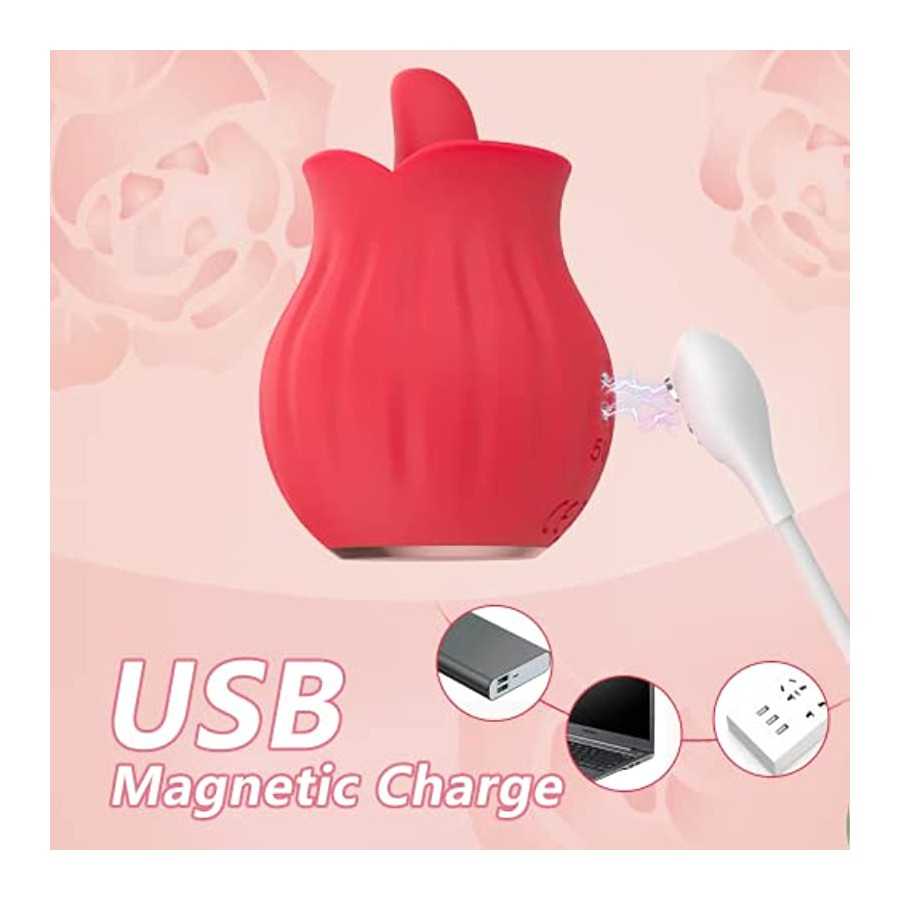 Clitoralis Stimulator for Women Rose Toys Tongue Licking Toys for Womens Sex Pleasure G Spot Clit Nipple Vibrator Sex Toys for C