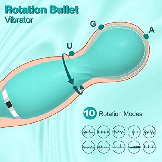 Rose Toy Vibrator for Woman, Bullet Vibration Egg with 10 Licking & Rotation Modes for Clitoralis Nipple Stimulator, Vibrating R