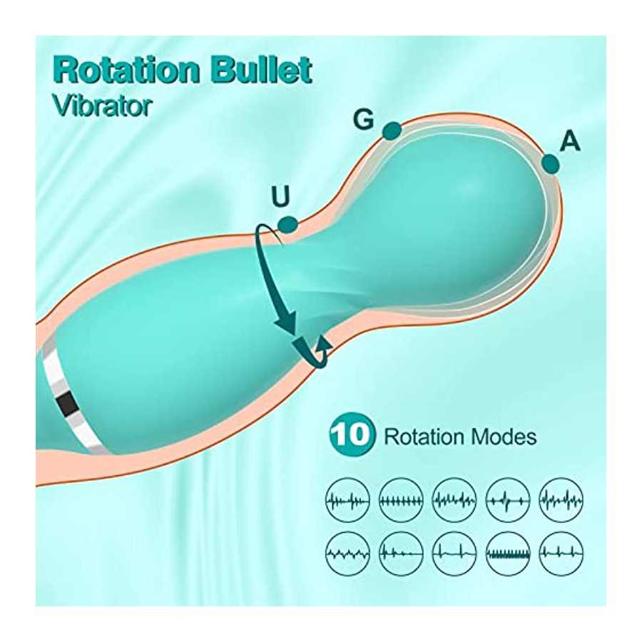 Rose Toy Vibrator for Woman, Bullet Vibration Egg with 10 Licking & Rotation Modes for Clitoralis Nipple Stimulator, Vibrating R