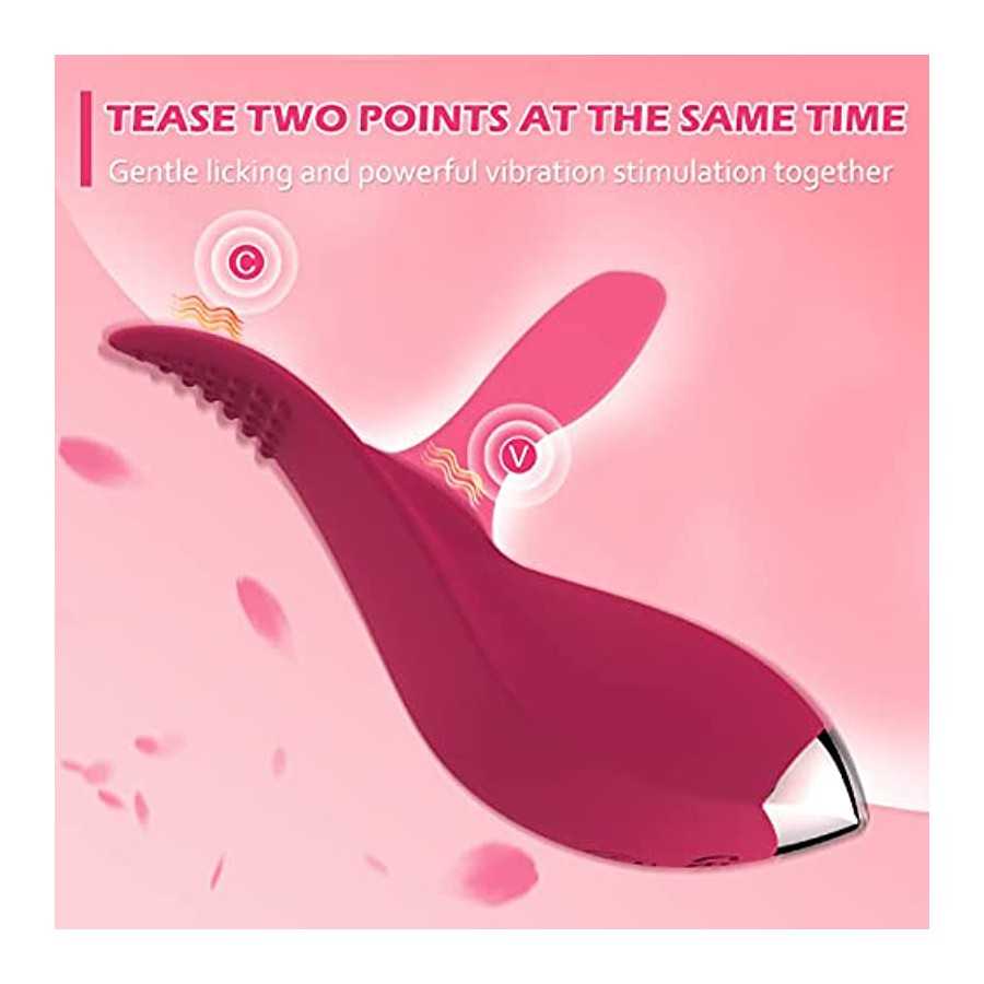 Clitoral Licking Vibrator for Women with 10 Vibration Modes,2 in1 Licking & Remote Control Vibrators,IPX6 Waterproof Wearable Ro