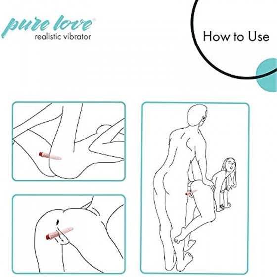 pure love Realistic Penis Vibrating Dildo Dong, Adult Sex Toy, Flesh Color, Fresh, 6"