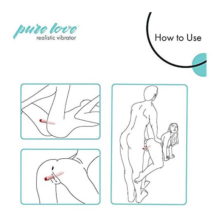 pure love Realistic Penis Vibrating Dildo Dong, Adult Sex Toy, Flesh Color, Fresh, 6"