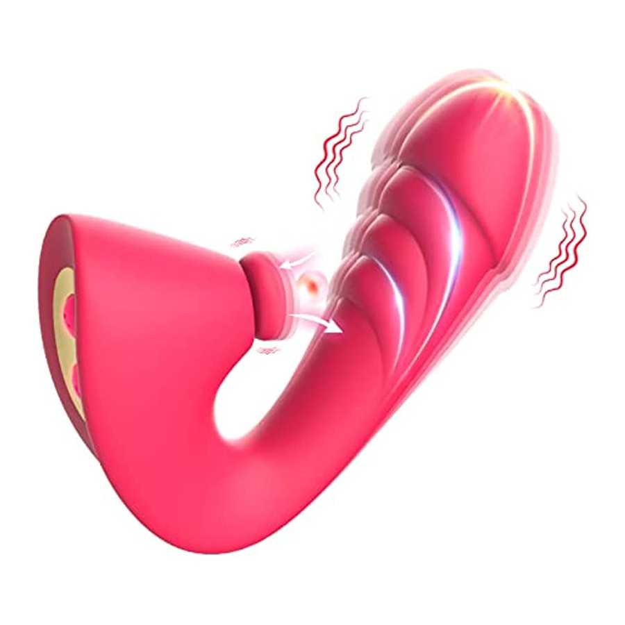 Clitoral G Spot Dildo Vibrator Sex Toys for Women with 7 Powerful Modes, Tapping & Vibrating Dual Stimulation Clit Anal Couple V