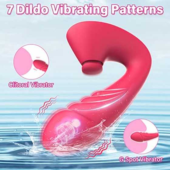 Clitoral G Spot Dildo Vibrator Sex Toys for Women with 7 Powerful Modes, Tapping & Vibrating Dual Stimulation Clit Anal Couple V
