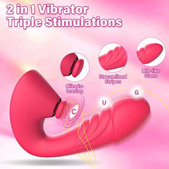 Clitoral G Spot Dildo Vibrator Sex Toys for Women with 7 Powerful Modes, Tapping & Vibrating Dual Stimulation Clit Anal Couple V