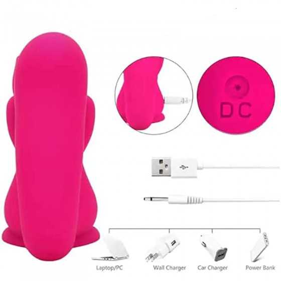 Dual Pleasure Hot Pink Squirrel Vibrator and Air-Pulse Clitoral Stimulator, Clitoral Sucking, Vibrator, Pressure-Wave Technology