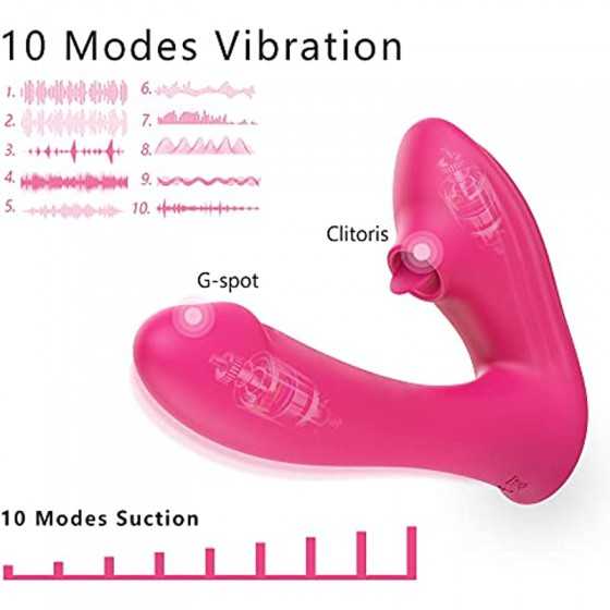 Clitoral Sucking Licking Vibrator Adult Sex Toys for Women Couple Tongue Clitoral 10 Licking & Vibrating Rose Toy,G spot Dildo R