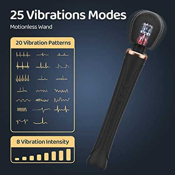 Powerful Vibrator for Women, Personal Wand Massager, Waterproof, Wireless, USB Rechargeable with 5 Speeds & 20 Vibration Modes. 