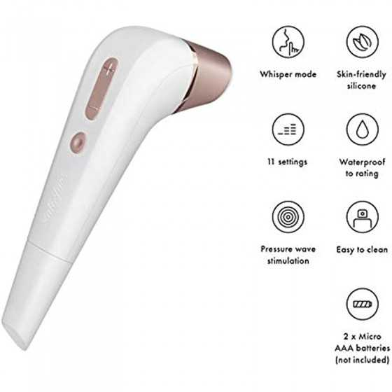 Satisfyer Number Two Air-Pulse Clitoris Stimulator - Non-Contact Clitoral Sucking Pressure-Wave Technology, Waterproof