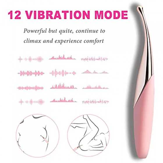 High Frequency Clitoralis Nipple Vibrator, Powerful Clit Vaginal G spot Stimulator for Quick Orgasm, Rechargeable Waterproof Sil