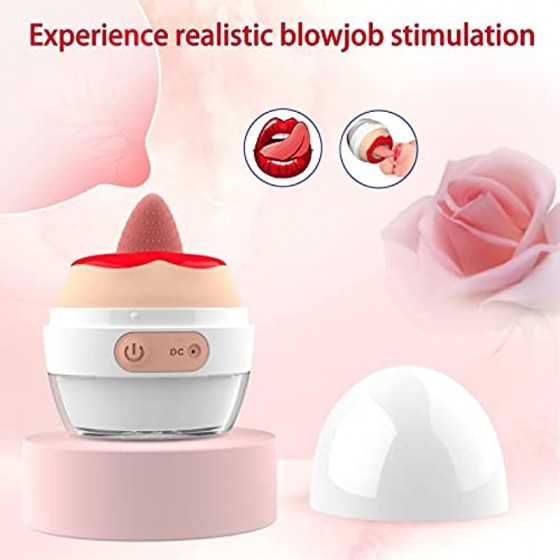 Clitoris Realistic Licking Tongue Vibrator for Women,3-in-1 Licking & Vibration & Heated Nipples Clitoris Stimulator with 10 Rot