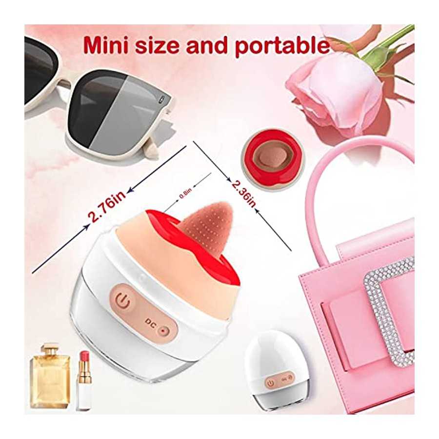 Clitoris Realistic Licking Tongue Vibrator for Women,3-in-1 Licking & Vibration & Heated Nipples Clitoris Stimulator with 10 Rot