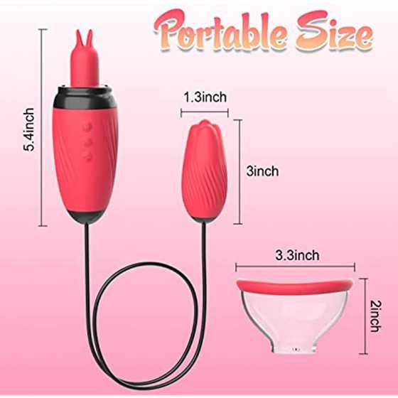 Sucking Vibrator, Clitoral Licking G Spot Bullet Vibrator with 6 Suction & 10 Vibration Modes, Nipple Breast Rose Sex Stimulator