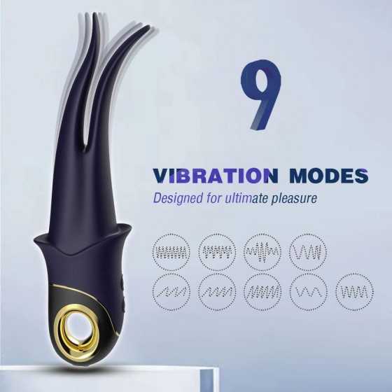 Clitoral Nipple Stimulation Vibrator, Dildo Tongue Licking Vibrator with Nine Vibration Modes Adult Sex Toys, Games for Female C
