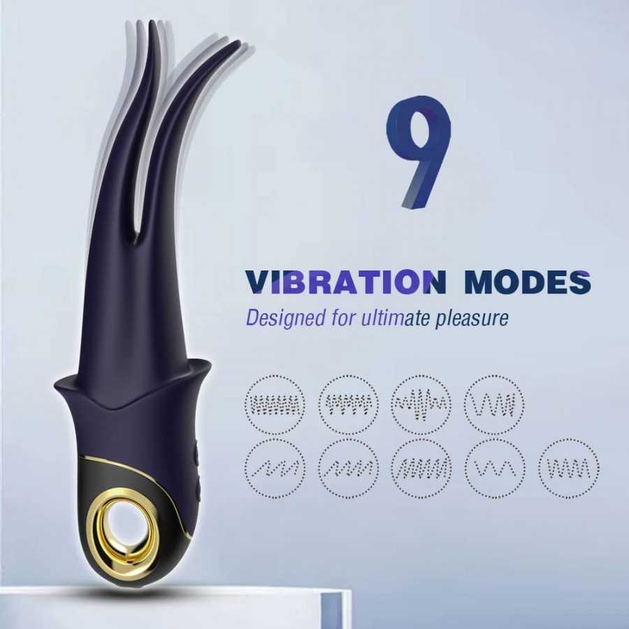 Clitoral Nipple Stimulation Vibrator, Dildo Tongue Licking Vibrator with Nine Vibration Modes Adult Sex Toys, Games for Female C
