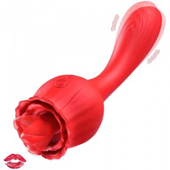 Rose Tongue Vibrator Sex Toys for Women Pleasure, Kiki’s Toy Licking Adult Vibrator Massager Adult Toy with 10 Licking & 20 Vibr